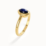 Oval Sapphire Dome Engagement Ring