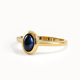 Oval Sapphire Dome Engagement Ring