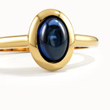 Oval Sapphire Dome Engagement Ring