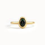 Oval Emerald Dome Engagement Ring