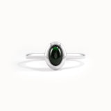 Oval Emerald Dome Engagement Ring