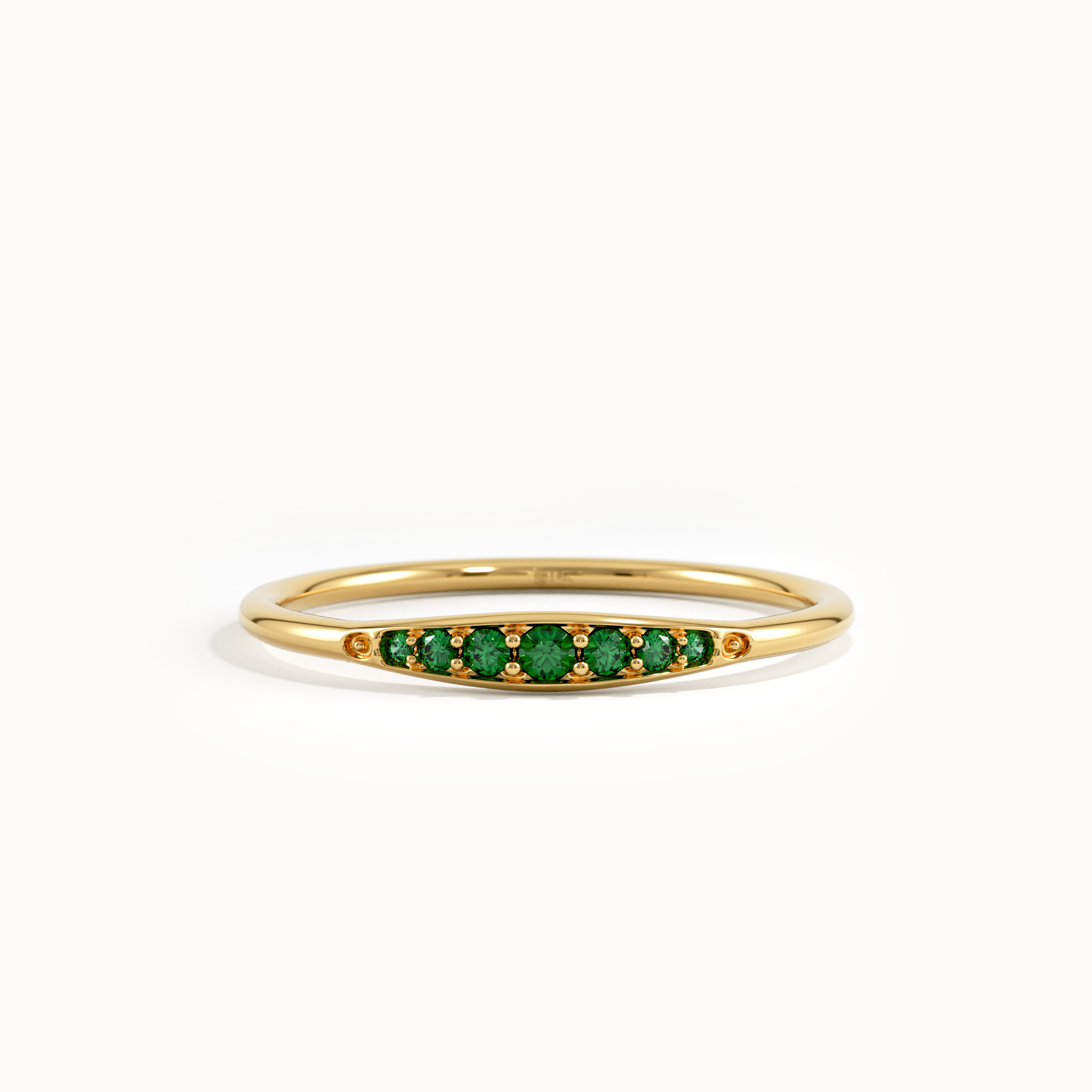 Emerald Slim Stacking Ring - BRENNMORE 