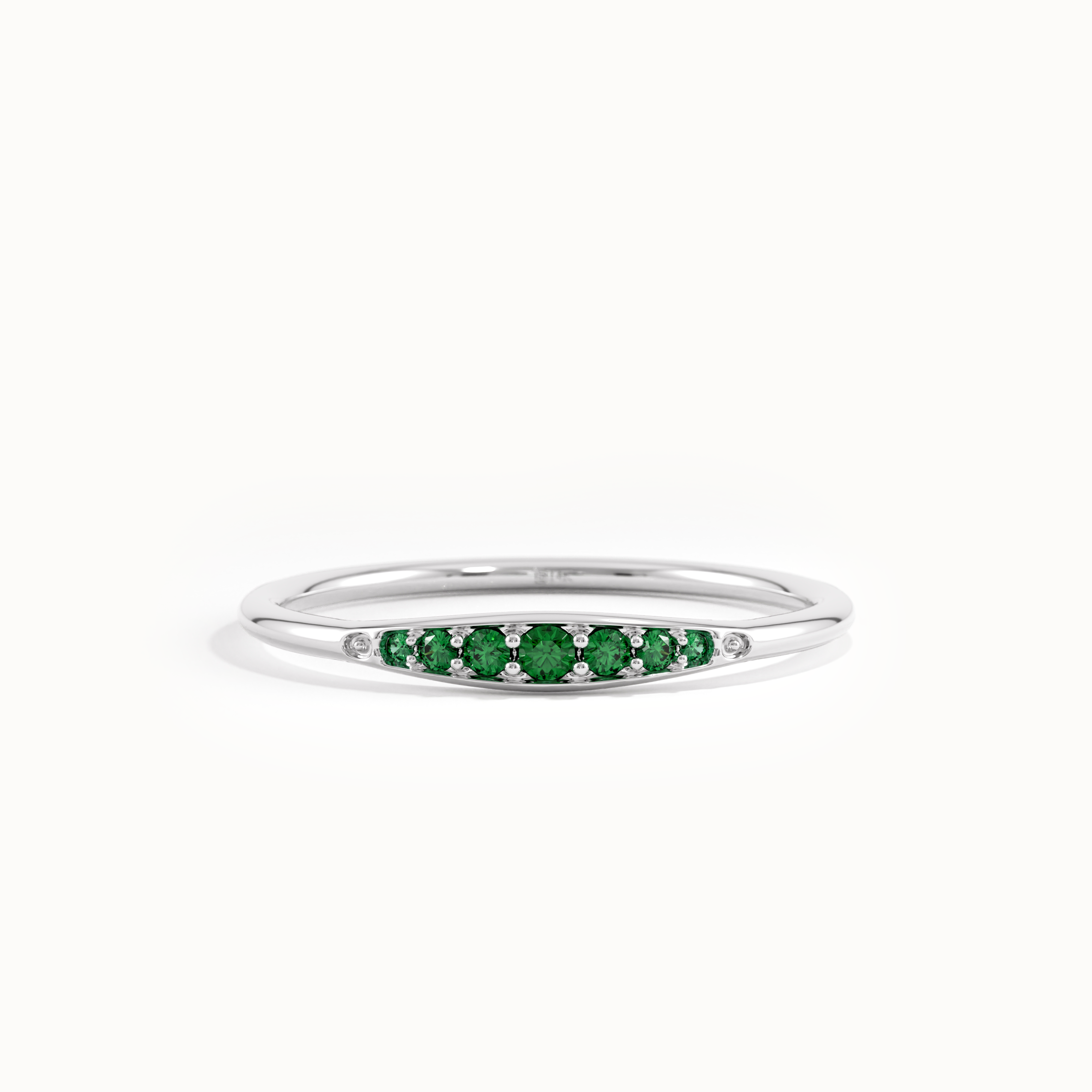 Emerald Slim Stacking Ring - BRENNMORE 