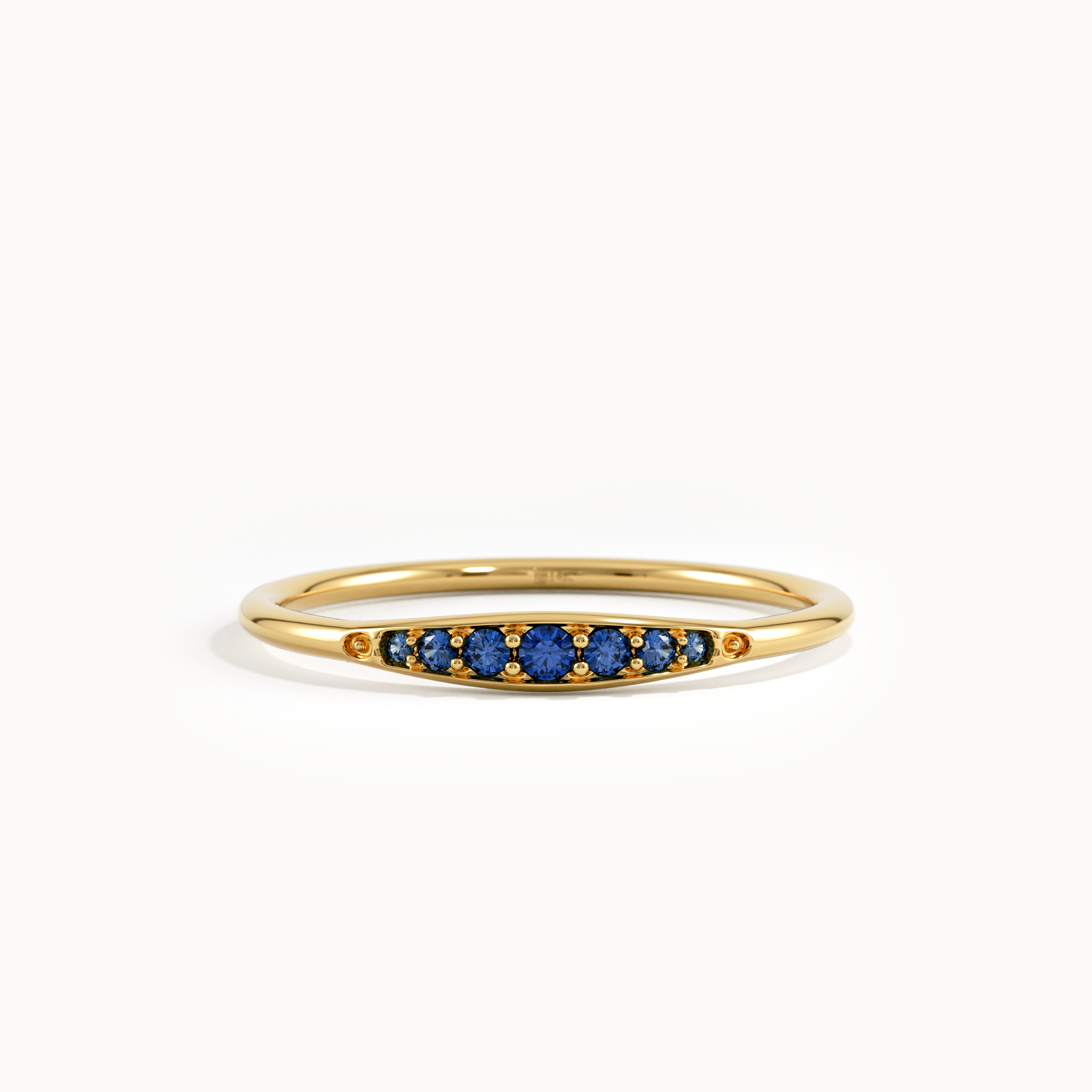 Sapphire Slim Stacking Ring - BRENNMORE