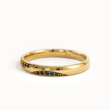 Pave Sapphire Dainty Wedding Band