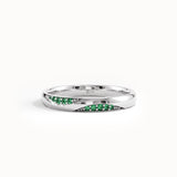 Pave Emerald Dainty Wedding Band - BRENNMORE