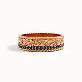 Floral Sapphire Wedding Band