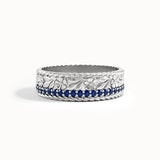 Floral Sapphire Wedding Band