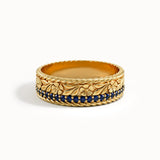 Floral Sapphire Wedding Band