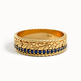 Floral Sapphire Wedding Band