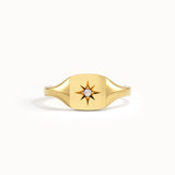 Square Starburst Signet Ring