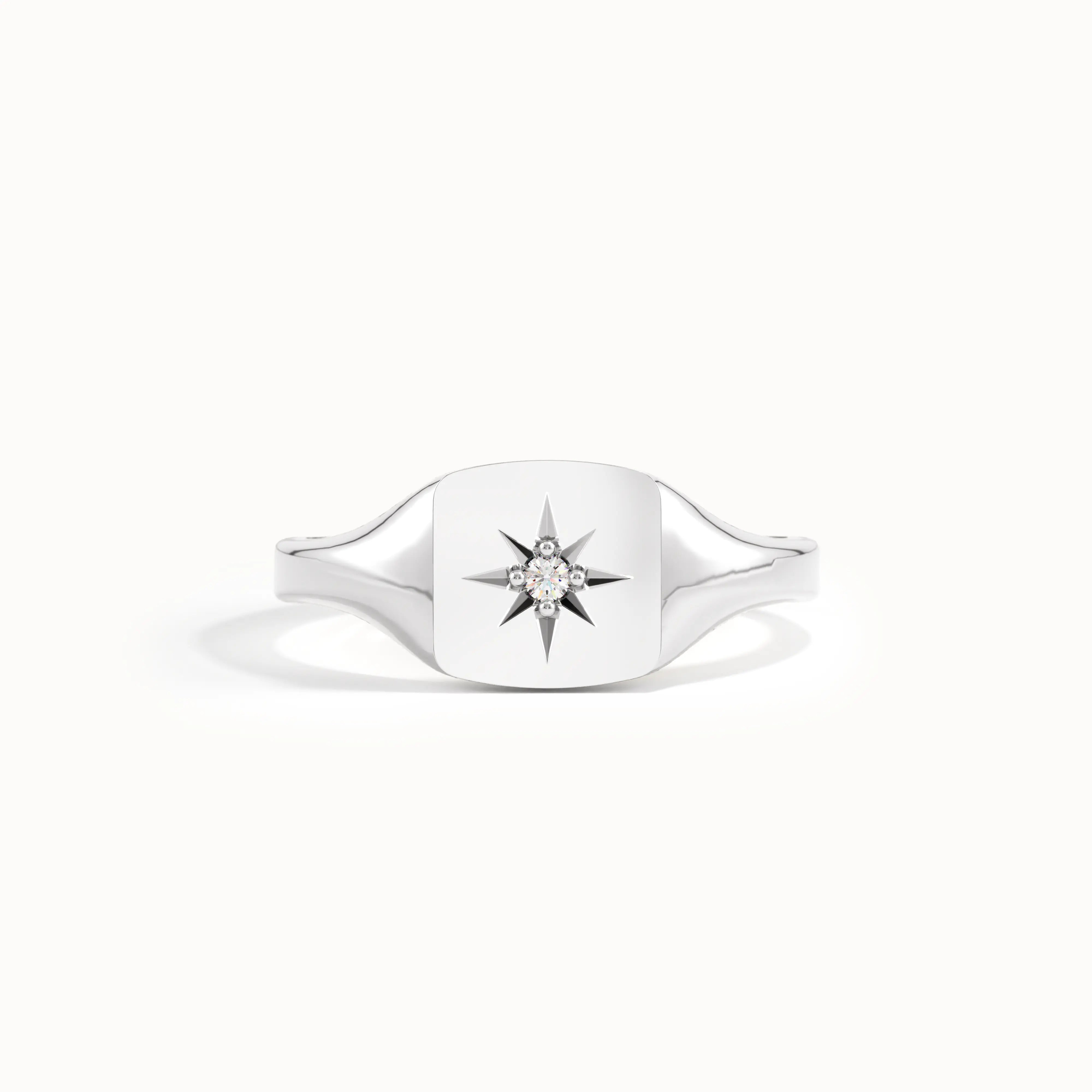 Square Starburst Signet Ring
