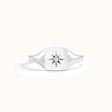 Square Starburst Signet Ring
