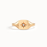 Square Starburst Signet Ring