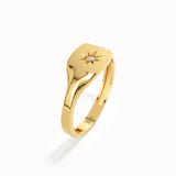 Square Starburst Signet Ring