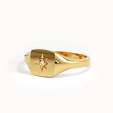 Square Starburst Signet Ring