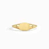 Oval Star Signet Ring