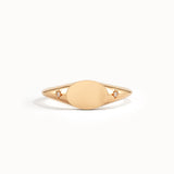 Oval Star Signet Ring