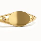Oval Star Signet Ring