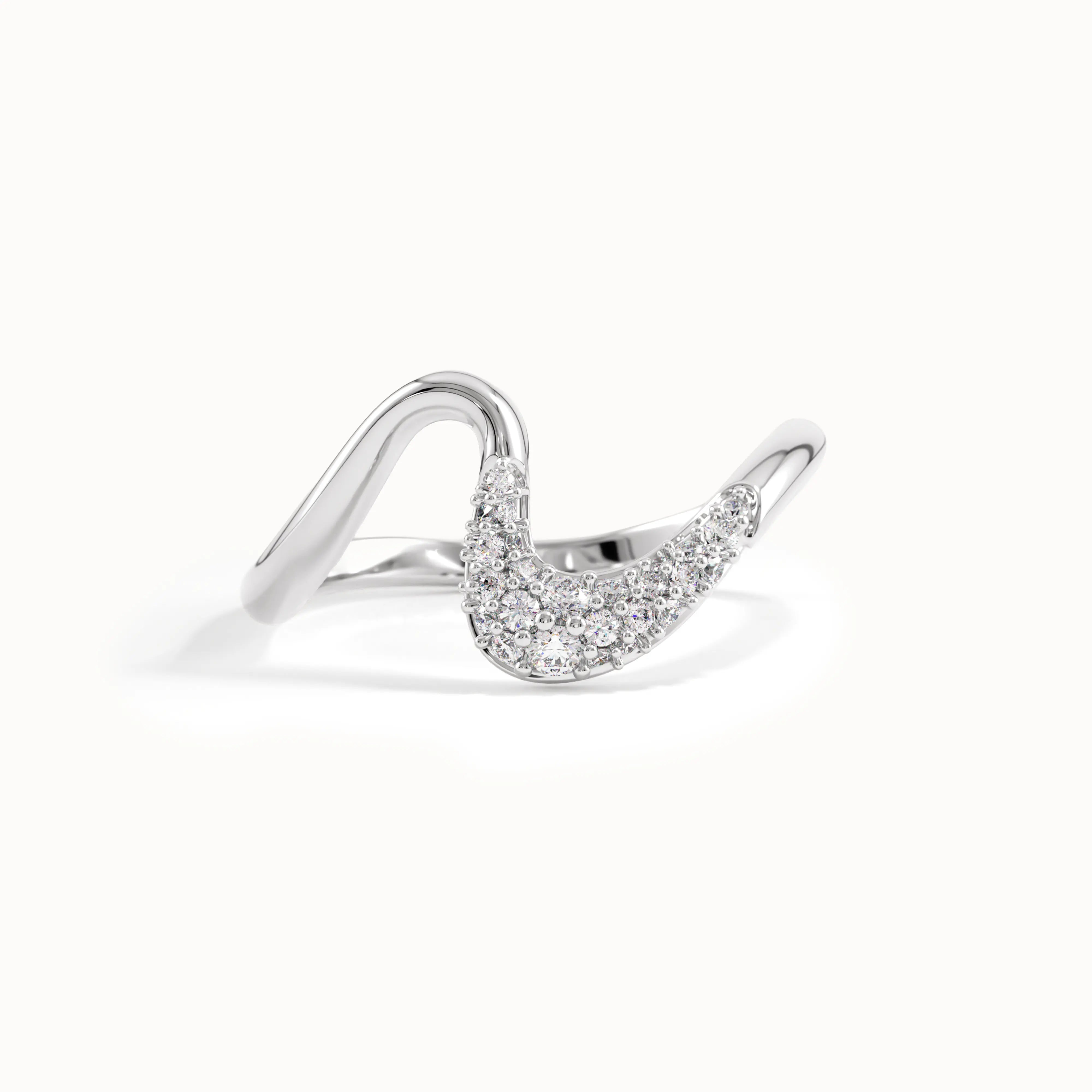 Pave Curve Stacking Ring