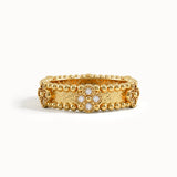 Beaded Cross Wedding Band