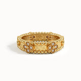 Beaded Cross Wedding Band