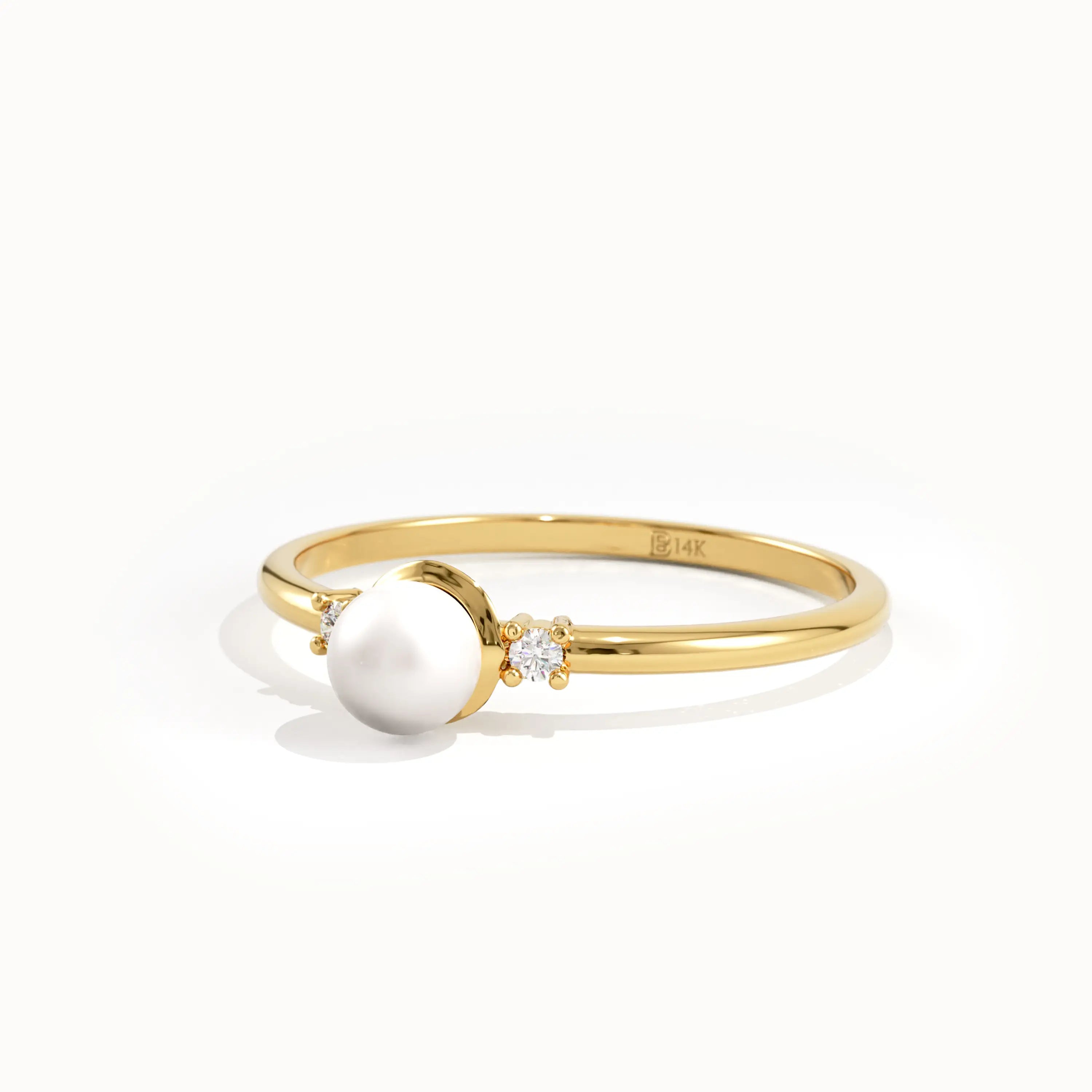 Dainty Pearl Ring for Women - BRENNMORE 
