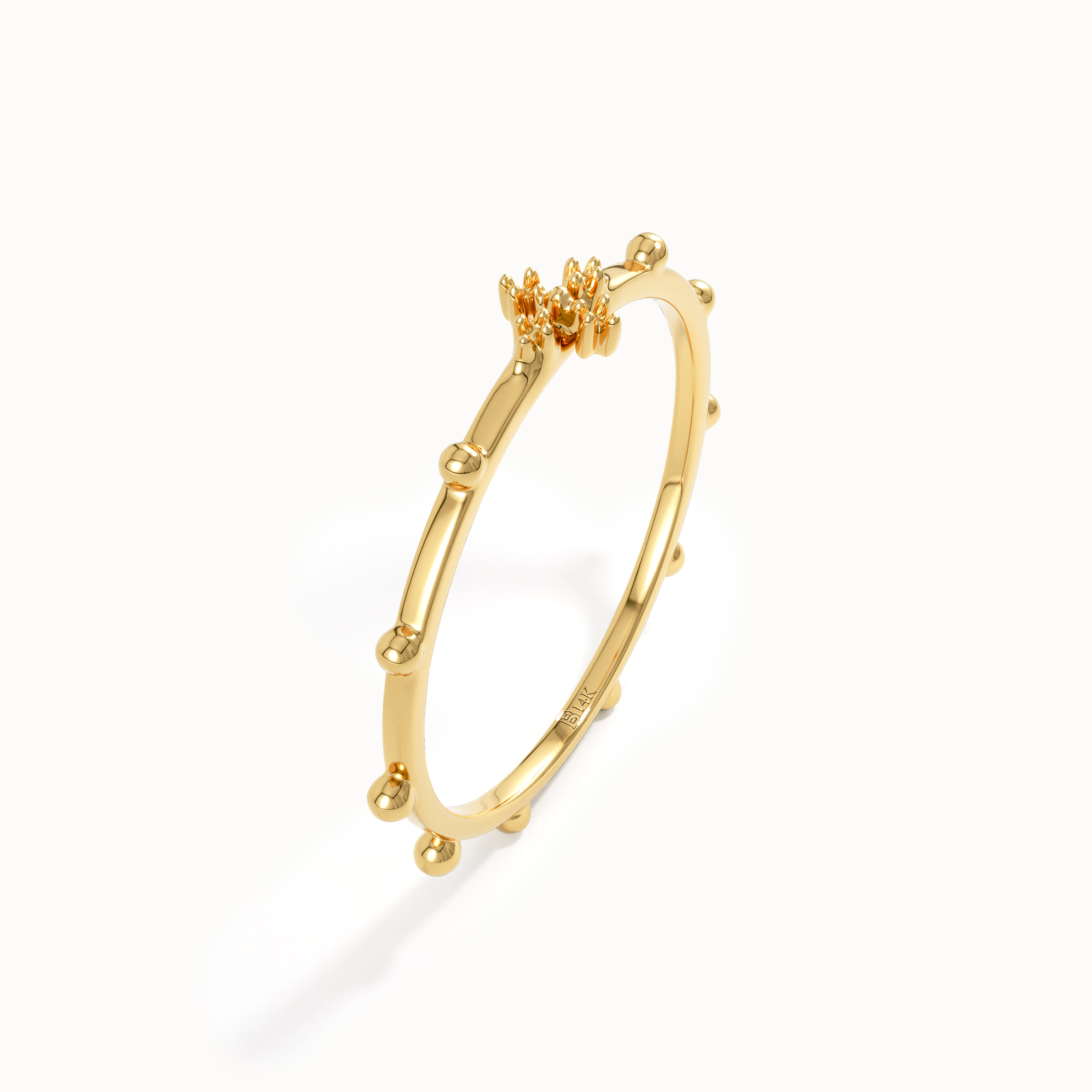 14k Gold Stackable Rosary Ring - BRENNMORE