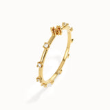 14k Solid Gold Lab Diamond Rosary Ring