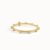 14k Solid Gold Lab Diamond Rosary Ring - BRENNMORE