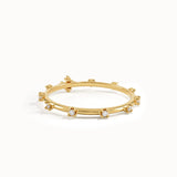 14k Solid Gold Lab Diamond Rosary Ring