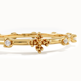 14k Solid Gold Lab Diamond Rosary Ring - BRENNMORE