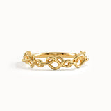 Heart Shape Wire Gold Stacking Ring - BRENNMORE 