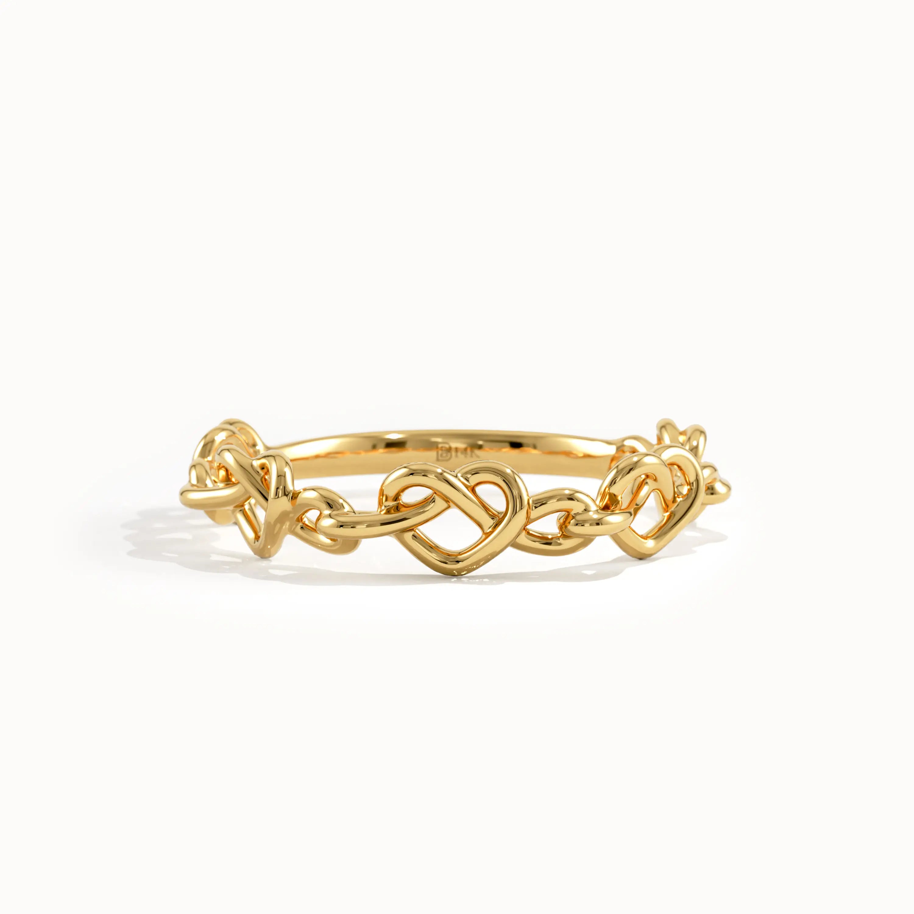 Heart Shape Wire Gold Stacking Ring - BRENNMORE 