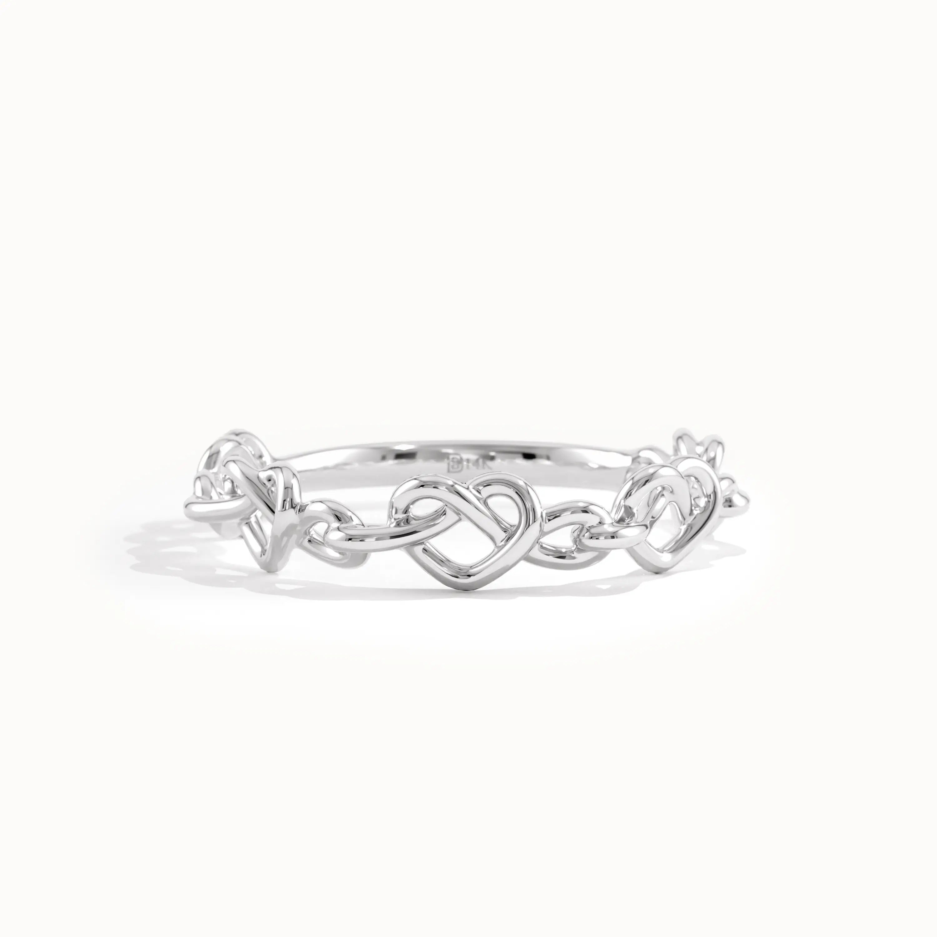 Heart Shape Wire Gold Stacking Ring - BRENNMORE 