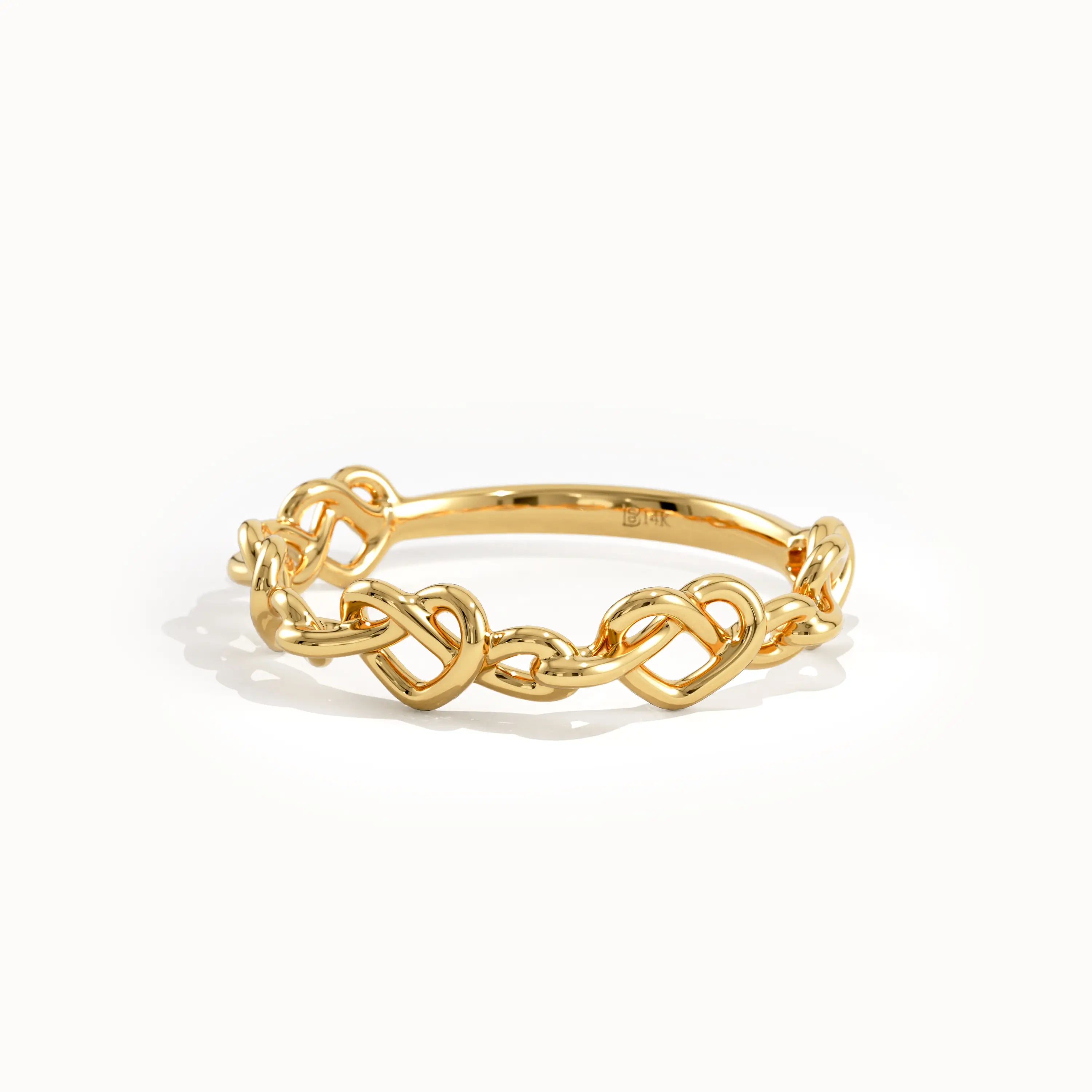 Heart Shape Wire Gold Stacking Ring - BRENNMORE 
