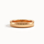 Domed Milgrain Wedding Band in Gold - BRENNMORE 