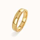 Domed Milgrain Wedding Band - BRENNMORE 