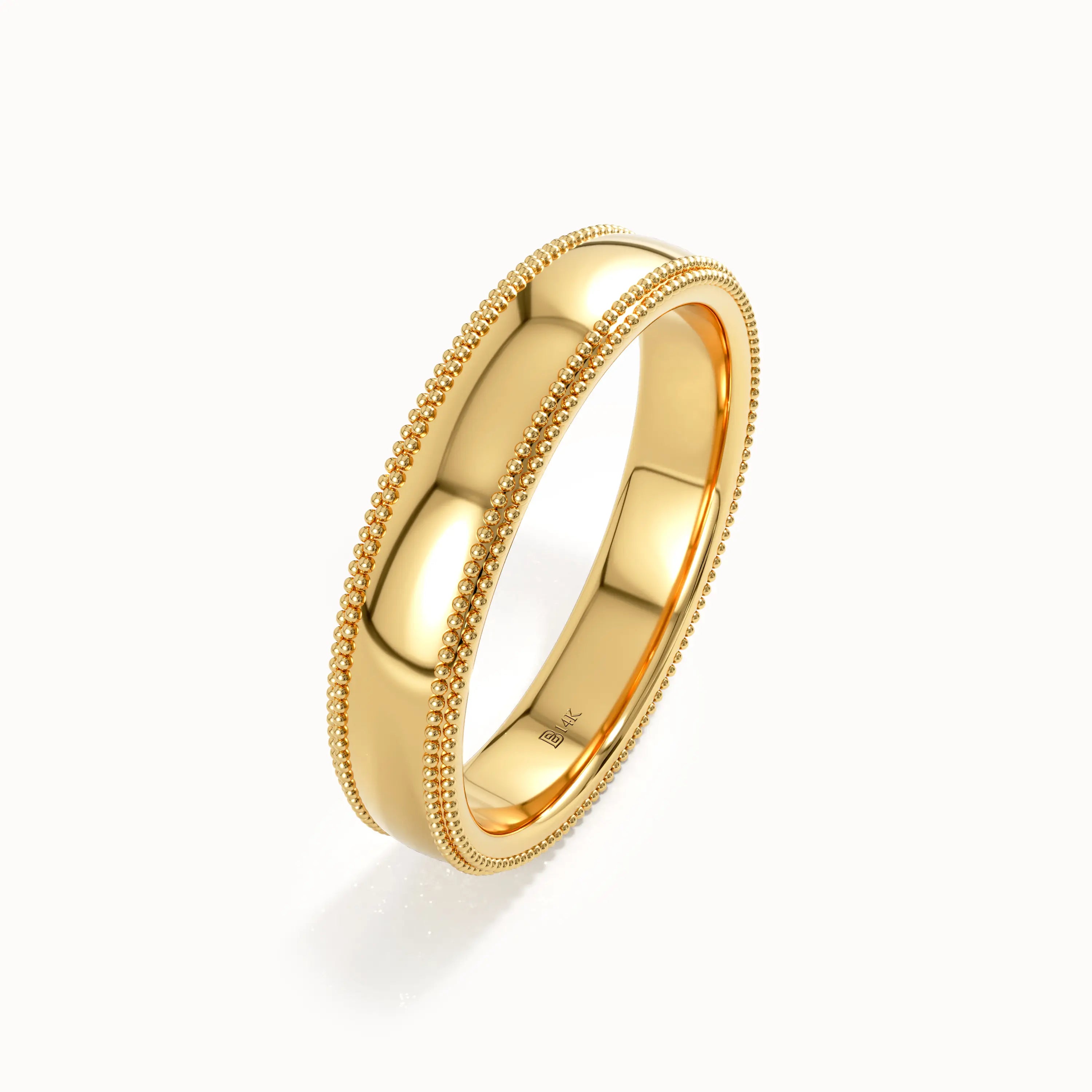 Domed Milgrain Wedding Band - BRENNMORE 