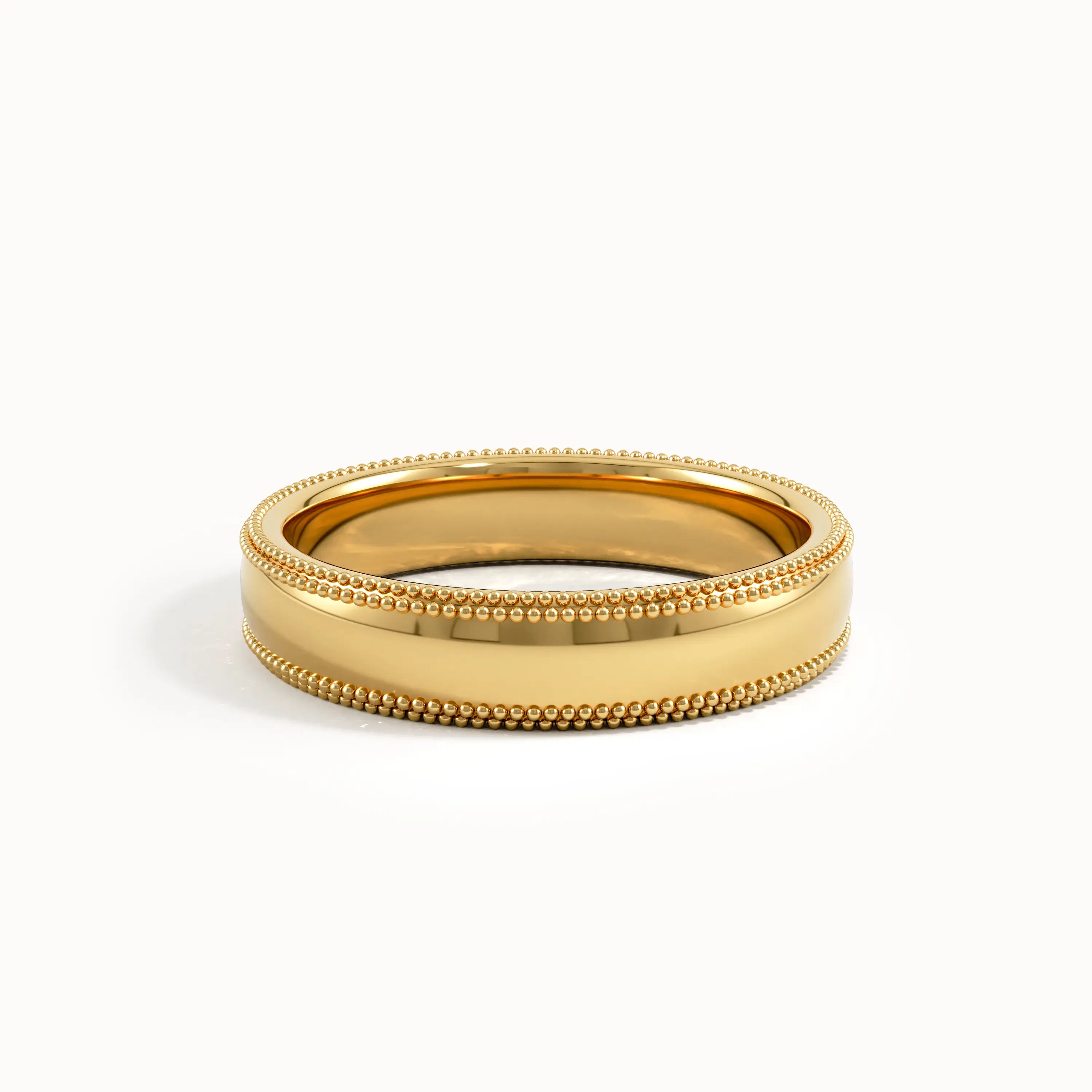 Domed Milgrain Wedding Band - BRENNMORE 