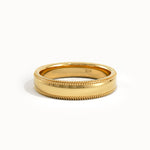 Domed Milgrain Wedding Band in Gold - BRENNMORE 