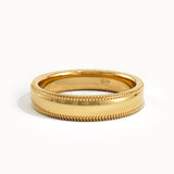 Domed Milgrain Wedding Band in Gold - BRENNMORE