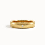 14K Solid Gold Milgrain Wedding Band Women - BRENNMORE 