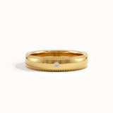 14K Solid Gold Milgrain Wedding Band Women - BRENNMORE 