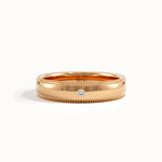 14K Solid Gold Milgrain Wedding Band Women - BRENNMORE 