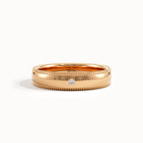 14K Solid Gold Milgrain Wedding Band Women - BRENNMORE 