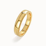 14K Gold Milgrain Wedding Band - BRENNMORE 