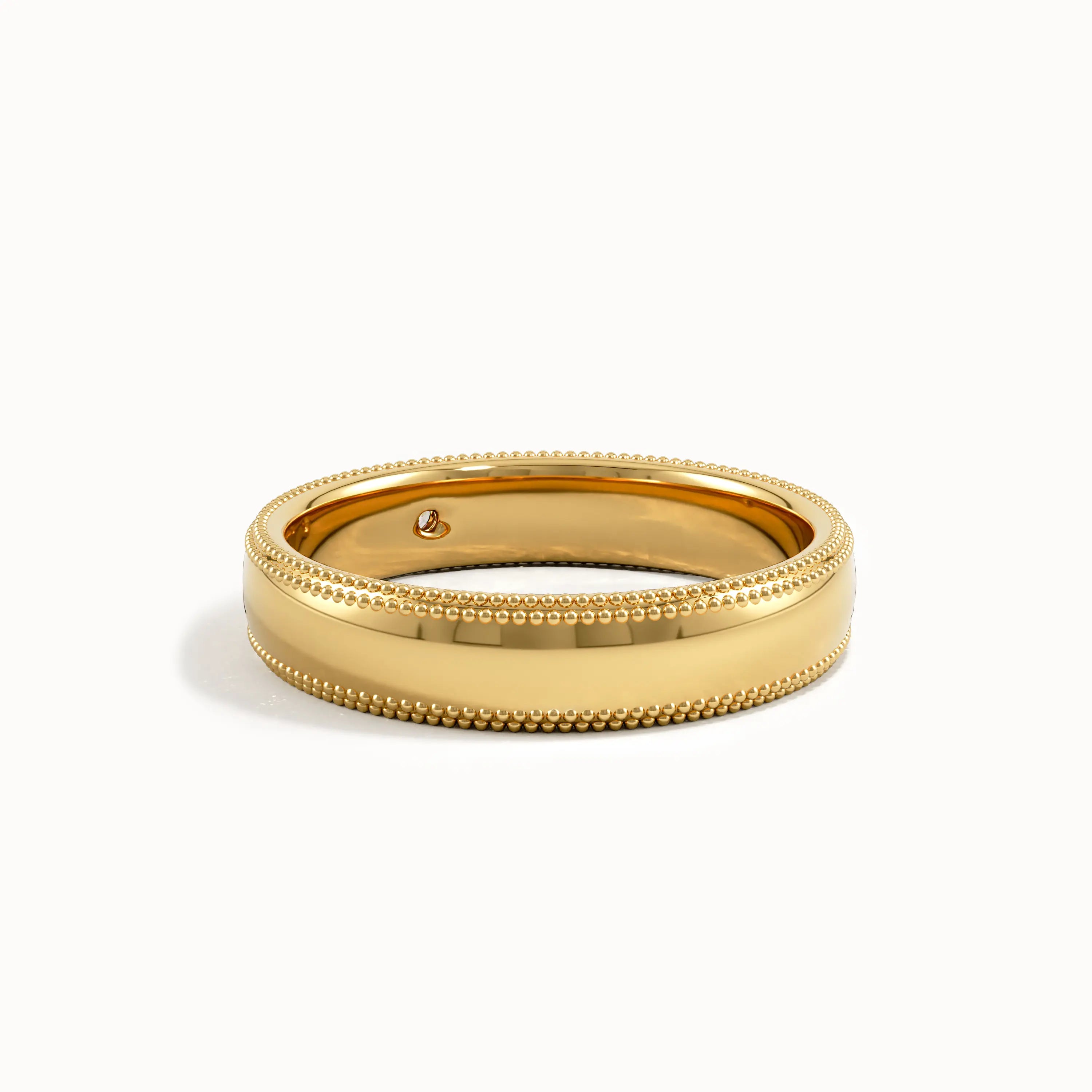 14K Gold Milgrain Wedding Band - BRENNMORE 