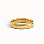 14K Solid Gold Milgrain Wedding Band Women - BRENNMORE 
