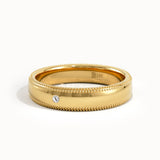 14K Solid Gold Milgrain Wedding Band Women - BRENNMORE